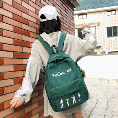 

Bookbags Women Korean version High School Students Chaobao Cool Simple Sen Nylon Ancient Girl Japanese Shoulder Bag