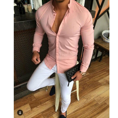 

Luxury Men Slim Fit Dress Shirt Long Sleeve Stylish Formal Casual T-shirt Top