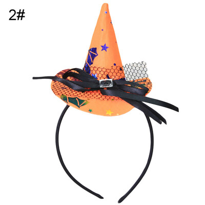 

1Pc Halloween Witch Hat Knot Hairband Hairpin Headpiece Cosplay Party Props