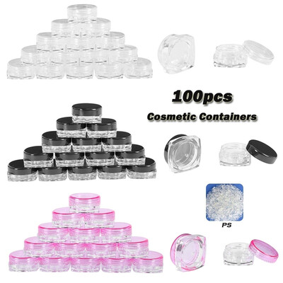 

100pcs 3g Professional Cosmetic Makeup Jar Pot Face Cream Lip Balm Containers