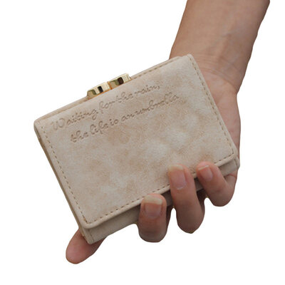 

Fashion Women Solid Color Short Wallet Multi Slots Faux Leather Purse