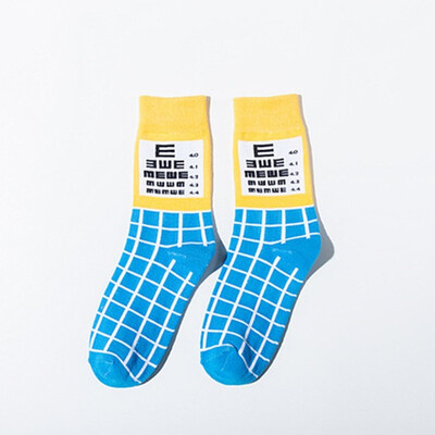 

Colorfull Cotton Socks funny cute cartoon Protect eyesight Harajuku skateboard Socks for Women Men British Style Casual Designer