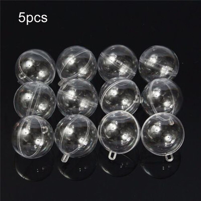 

50x Clear Fillable Ball Gift Plastic Baubles Christmas Tree Transparent Ornament