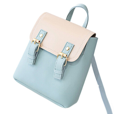 

Casual Women Color Block Flip Top Backpack Student Schoolbag Shoulder Bag Pouch