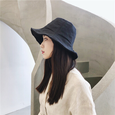 

Fishermans Hat Female Korean Tide Harajuku Art Anti-Shading Hat Male Spring&Autumn Japanese Summer Korean Student Pot Hat