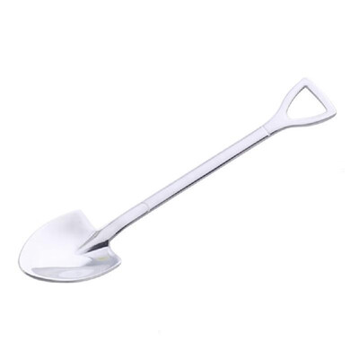 

Shovel Shaped Teaspoons Long Handle Stainless Steel Tableware Coffee Sugar Ice Cream Dessert Spoons Spade Forks Lovely Kitchen Too