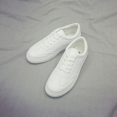 

2019 new leather love small white shoes female Korean version of the original casual board shoes ulzzang flat-soled white shoes