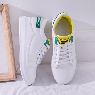 

Autumn leather small white shoes female 2019 summer new versatile foundation flat bottom breathable thick-soled natural gas increased white shoes