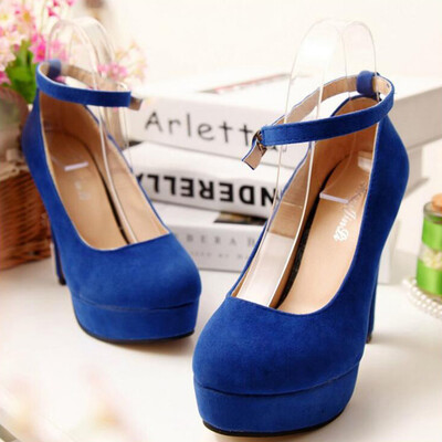 

Rose Fashion Womens Shoes Ankle Strap High Heels Shoes Wedding Platform Pumps Shoes