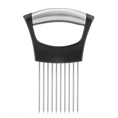 

Greensen Stainless Steel Onion Holder Fruits Veg Meat Cutter Slicer Peeler Chopper with 10 Prongs Meat Chopper Veg Peeler