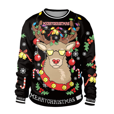 

Women Sweatshirt Long Sleeve Casual Christmas Shirt 3D Printing Kawaii Sweatshirt Clothing