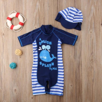 

Cartoon Kid Protective Swimwear Rash Guard Swimsuit Boy Swimming Bathing Costume
