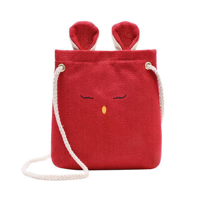 

Cute Rabbit Cartoon Cotton Linen Small Shoulder Bags Women Messenger Bag