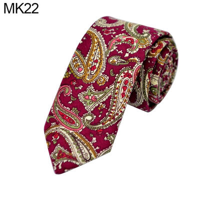 

Floral Print Skinny Tie Men 6cm Cotton Necktie Wedding Party Business Decor