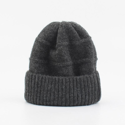 

Women Knitted Hat Solid Color Wool Blends Stripe Ribbed Trim Casual Cool Warm Autumn Winter Beanies
