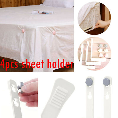 4pcs Triangle Bed Sheet Mattress Holder Fastener Grippers Clips Suspender Strap