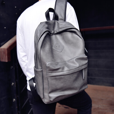 

Recreational Shoulder Bag Mens Backpack Korean Edition College Students Backpack Mens Travel Computer Mens Bag PU Fashion Cort