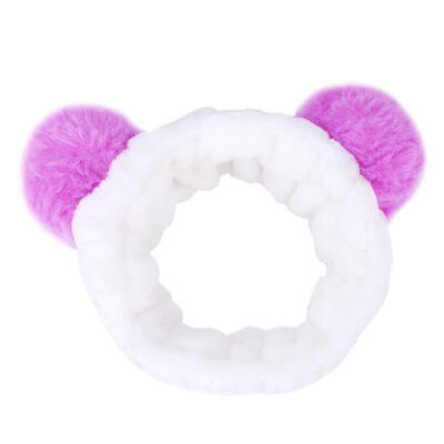 

Girls 2 Hairballs Elastic Makeup Hairbands Women Face Washing Headbands