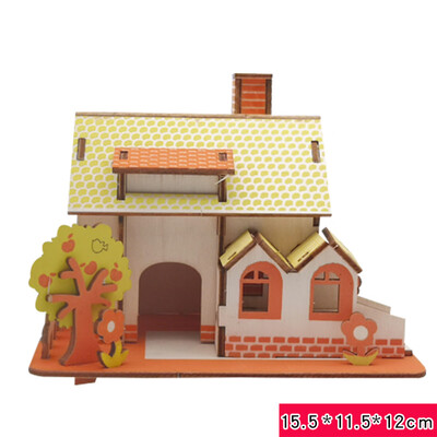 

Gotoamei 3D Wooden Puzzle DIY Building Model Dollhouse Style House Jigsaw Puzzle Kid Toys