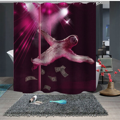 

Gobestart Popular Waterproof Shower Curtain With 12 Hooks Printed Bathroom 180x180cm