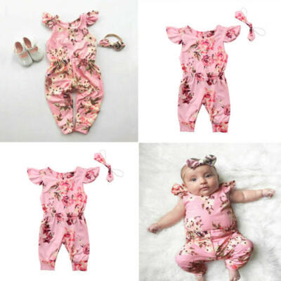 

Cotton Newborn Infant Baby Girl Floral Romper Bodysuit Jumpsuit Clothes Outfit