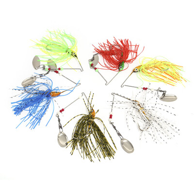

6pcs 6 Colors Fishing Crankbait Tackle Hook Lure Bait with Paillette Beard