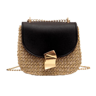 

Straw Shoulder Messenger Handbags Women Woven Chain Small Crossbody Bags