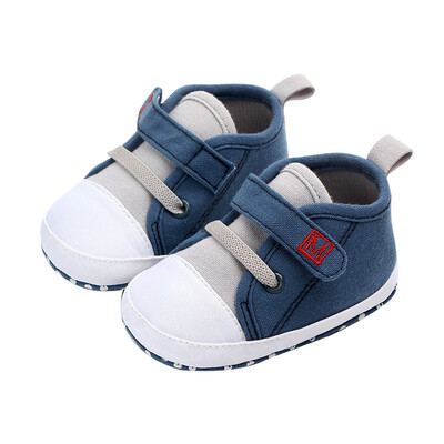 

Spring Baby Boy Shoes Cotton Solid Newborn First Walkers Soft Soled Non-slip Footwear Baby Shoes For Boys 0-12M