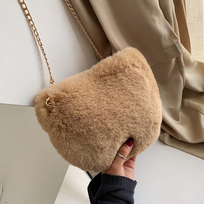 

Hairy bag female new net red small black bag furry texture fashion plush chain shoulder messenger bag