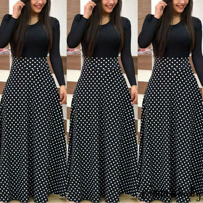 

Plus Size Ladies Long Sleeve Floral Boho Women Party Bodycon Maxi Dress Clothing