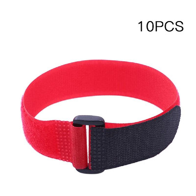 

10pcs Reusable Nylon Fishing Rod Belt Holder Tie Fastener Hook Loop Cable with Buckle Fish Tackle Accessories