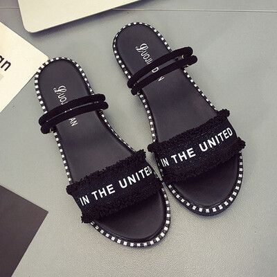 

Social Slippers Female Summer Fashion Korean Edition with Flat Bottom&Sandals Female of Baitao College