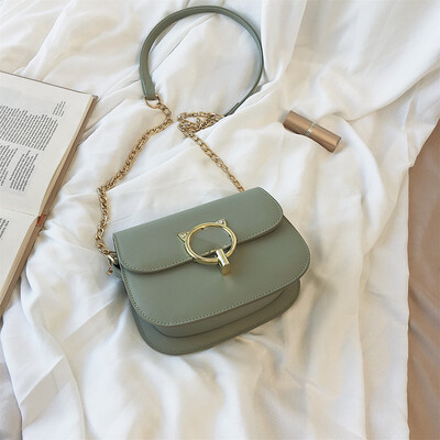 

Summer bag handbags new 2019 summer small fresh messenger chain small bag shoulder fashion solid color saddle bag