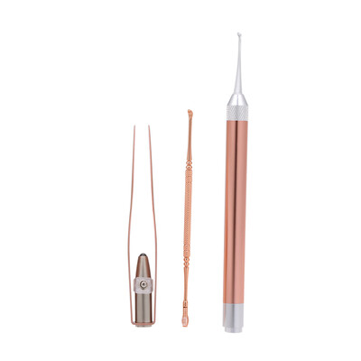 

3pcs Ear Wax Removal LED Flashlight Tool Set for Baby And Adults Ear Pick Stainless Steel Ear Wax Cleaner Tweezers
