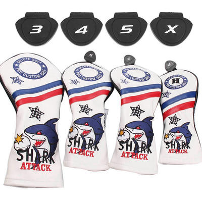 

Greensen 4 pcs Guiote PU Golf Head Covers Club Protective Driver Headcovers Set 1 3 5 H