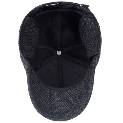 

Autumn&winter hat mens middle-aged woolen cap winter outdoor earmuffs baseball cap cap warm dad hat Brown