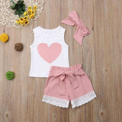 

Infant Newborn Baby Girls T-shirt Tops Pants Clothes 3Pcs Outfit Set Clothing