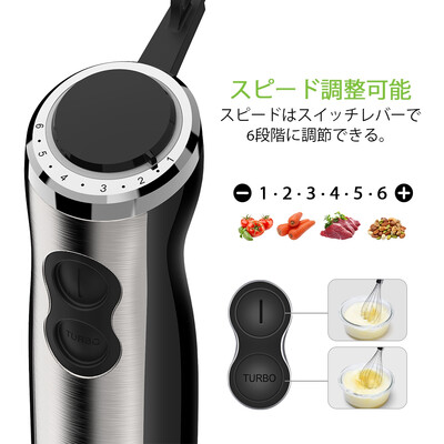 

Greensen 500W Portable Electric Immersion Hand Blender Set 6 Speed Kitchen Food Stick Mixer Japan 110V