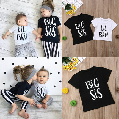 

Toddler Kids Girl Short Sleeve Letter Printed T-shirt Tops Family Clothes