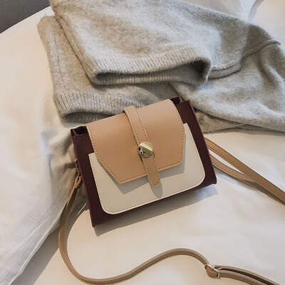 

Chic small bag female 2019 spring new color collision shoulder bag Korean version of the simple wild Messenger small square bag