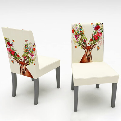 

Tailored 2PCS Chair Covers Dining Room Chair Protector Slipcovers Christmas Decoration