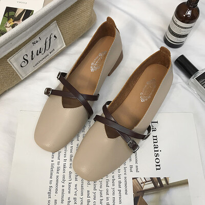 

Womens shoes 2019 new spring grandma shoes thick shoes 2018 Korean version of the spring&autumn Joker with bean shoes childre
