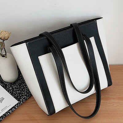 

Small bag womens bag new 2019 simple impingement color handbag large capacity single shoulder bag Totter large bag single should