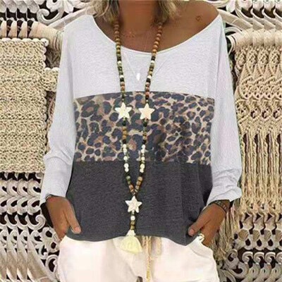 

Starmoon Women Long Sleeve V-Neck Patchwork Pullover T-Shirt Blouse Tops