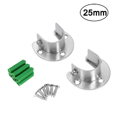 

2pcs Closet Pole Sockets Set of 2pcs U-shape Rod Socket Flange Set Stainless Steel Rod Support U Shaped Closet Rod Holder Support