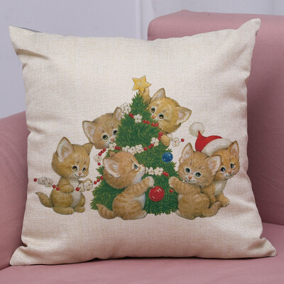 

Gobestart New Christmas Cotton Linen Pillow Case Sofa Cushion Cover Home Decor