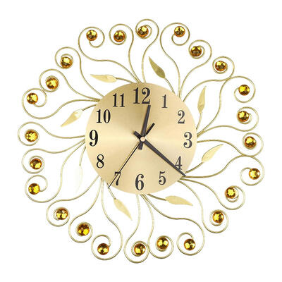 

Modern Design Silent Wall Clock Flower Iron Hollow Out Decoration Clocks