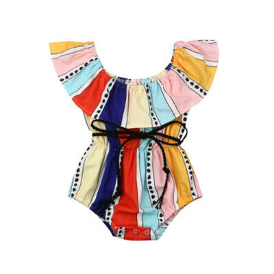 

US Newborn Toddler Baby Girl Kid Stripe Romper Jumpsuit Bodysuit Clothes Outfits