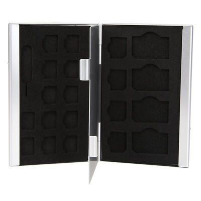 

21 in 1 Aluminum SIM Micro Nano SIM Card Pin StorageBox Case Holder Protect