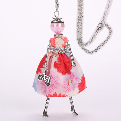 

Doll Black Long Necklaces & Pendant Hot Dress Baby Girls Maxi Necklace Brand Statement Jewelry
